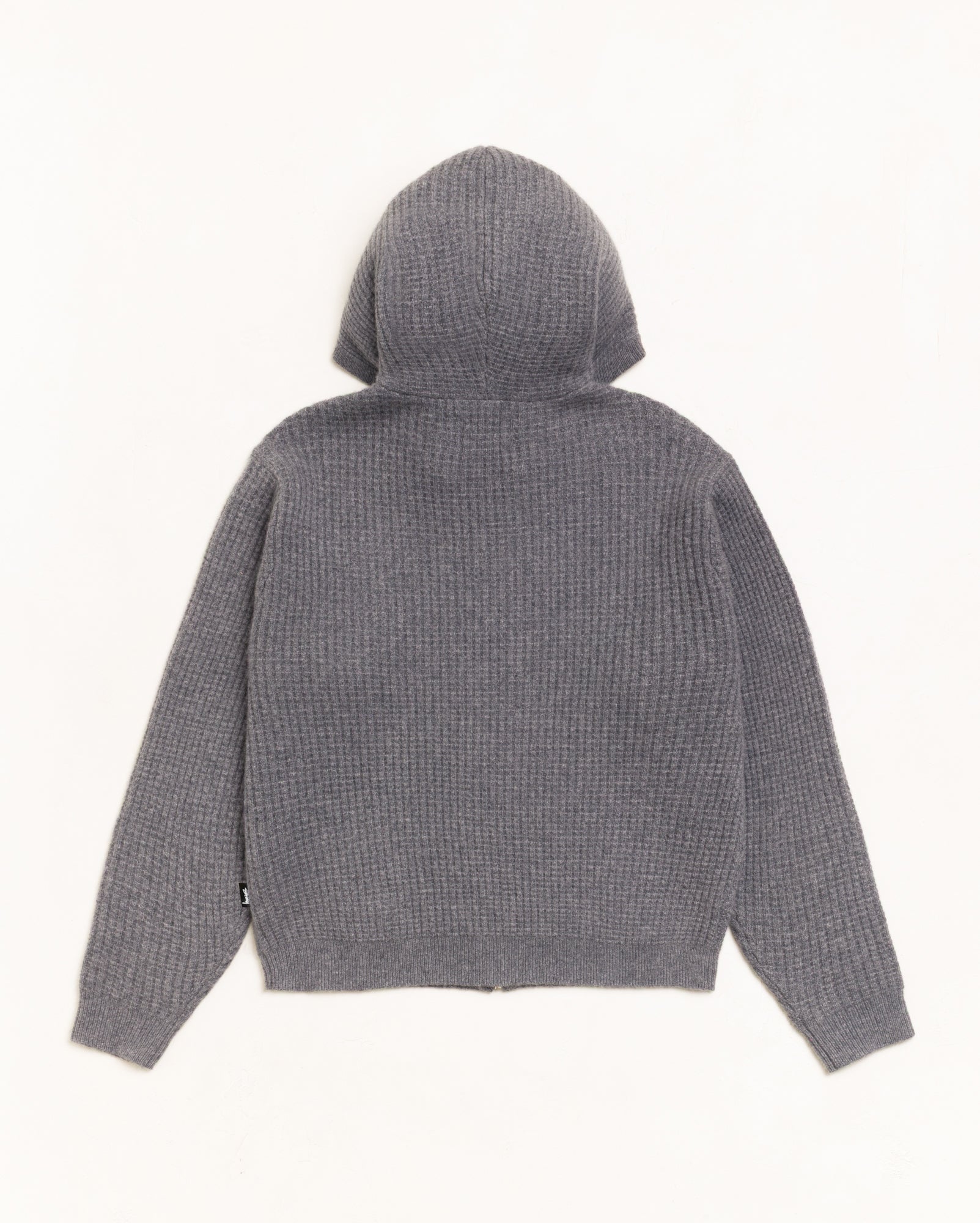 WAFFLE CASHMERE ZIP HOOD SWEATER