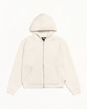 WAFFLE CASHMERE ZIP HOOD SWEATER