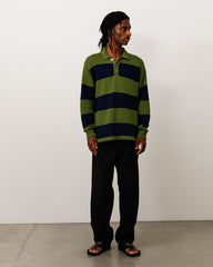 PIQUE KNIT STRIPE RUGBY