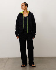 DOUBLE FACED ZIP HOODIE